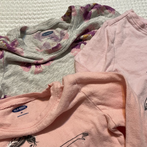 Old Navy - Girls' Pink and Gray Long Sleeve Tops - Picture 3 of 5